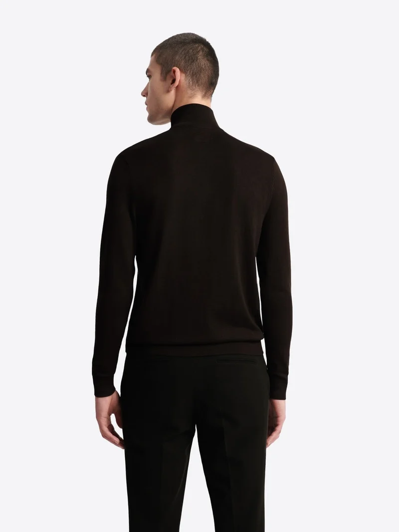 Pull à col cheminée en viscose certifiée