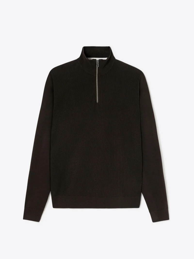 Pull à col cheminée en viscose certifiée