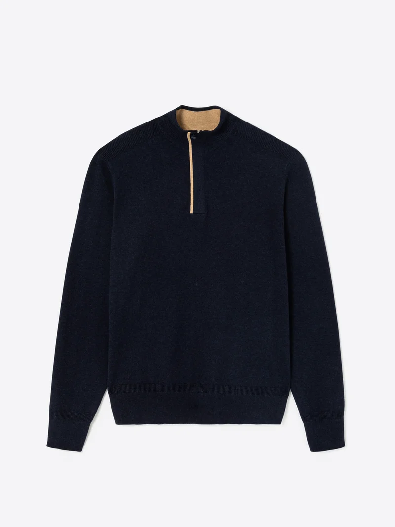 Pull col montant en coton cachemire