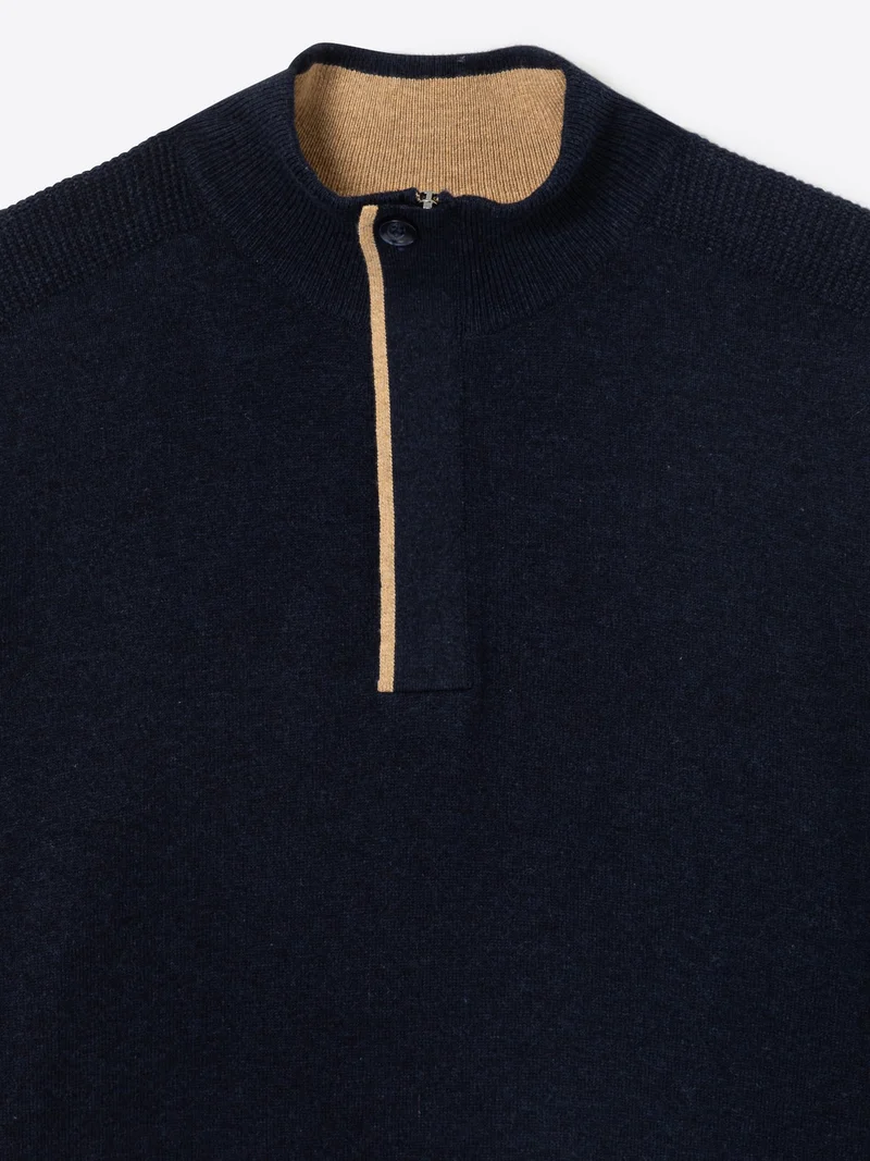 Pull col montant en coton cachemire