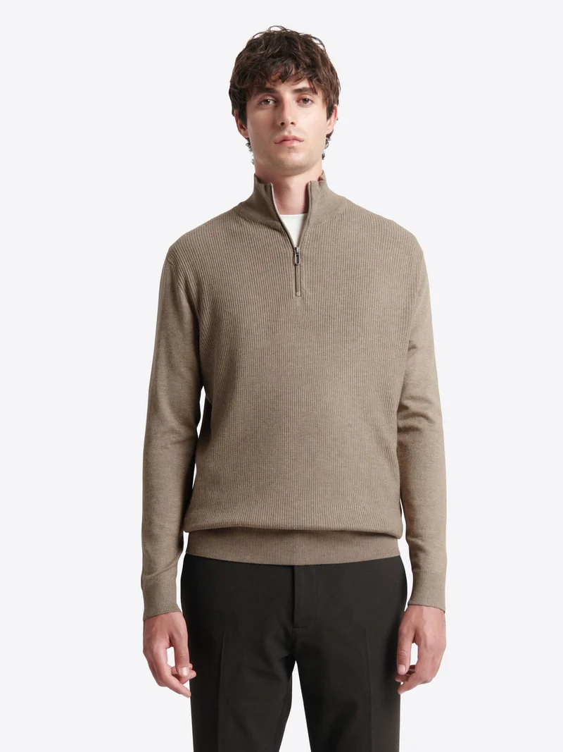 Pull à col cheminée en viscose certifiée