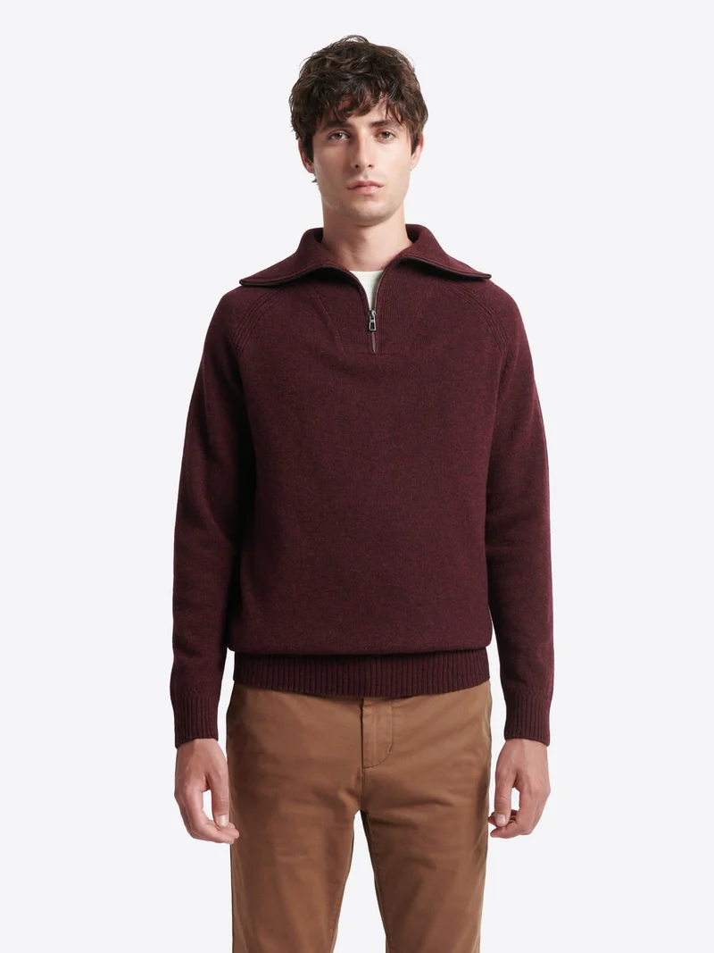Pull col cheminée en laine lambswool