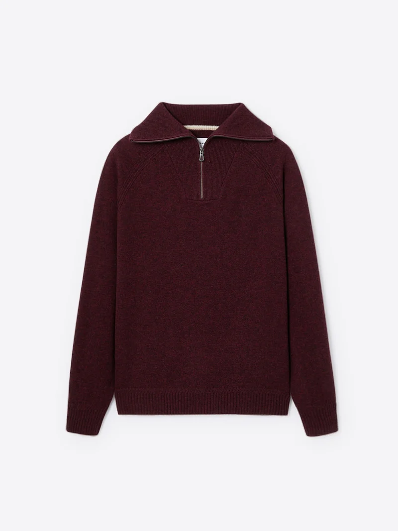 Pull col cheminée en laine lambswool