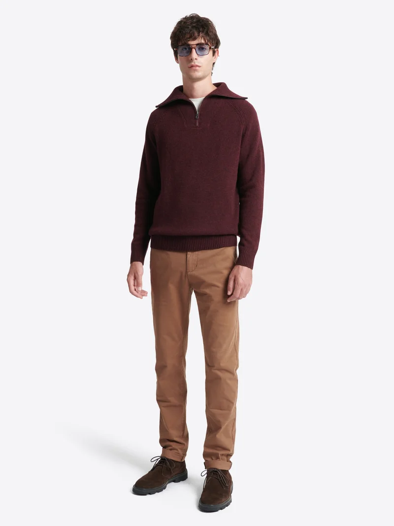 Pull col cheminée en laine lambswool
