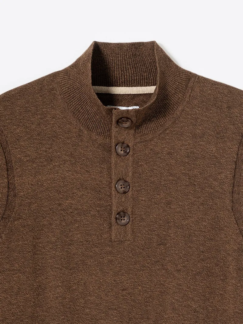 Pull à col cheminée en coton mélangé
