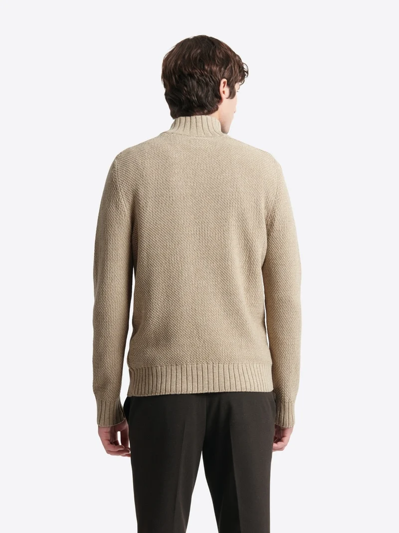 Pull col cheminée en coton cachemire
