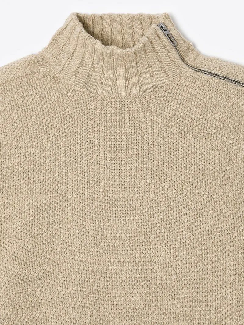 Pull col cheminée en coton cachemire