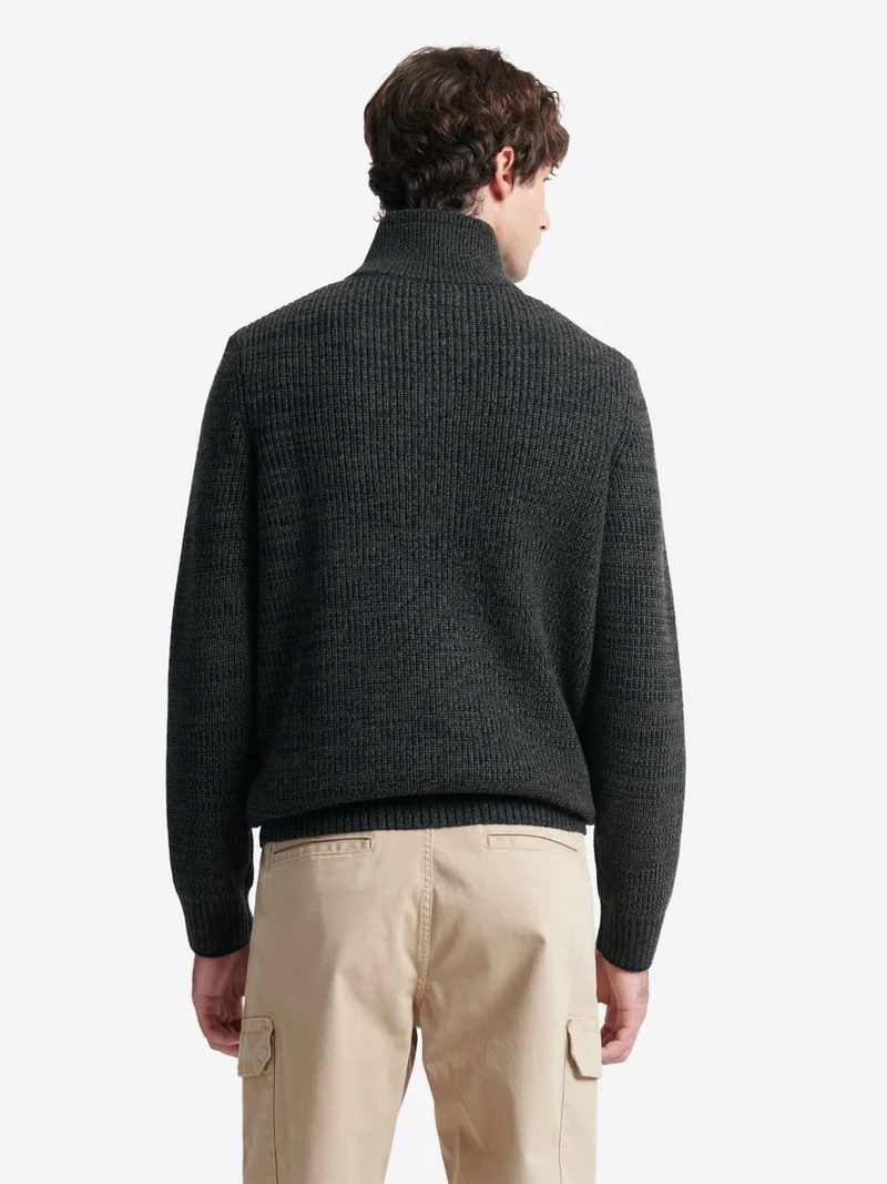 Pull à col cheminée en laine d''agneau