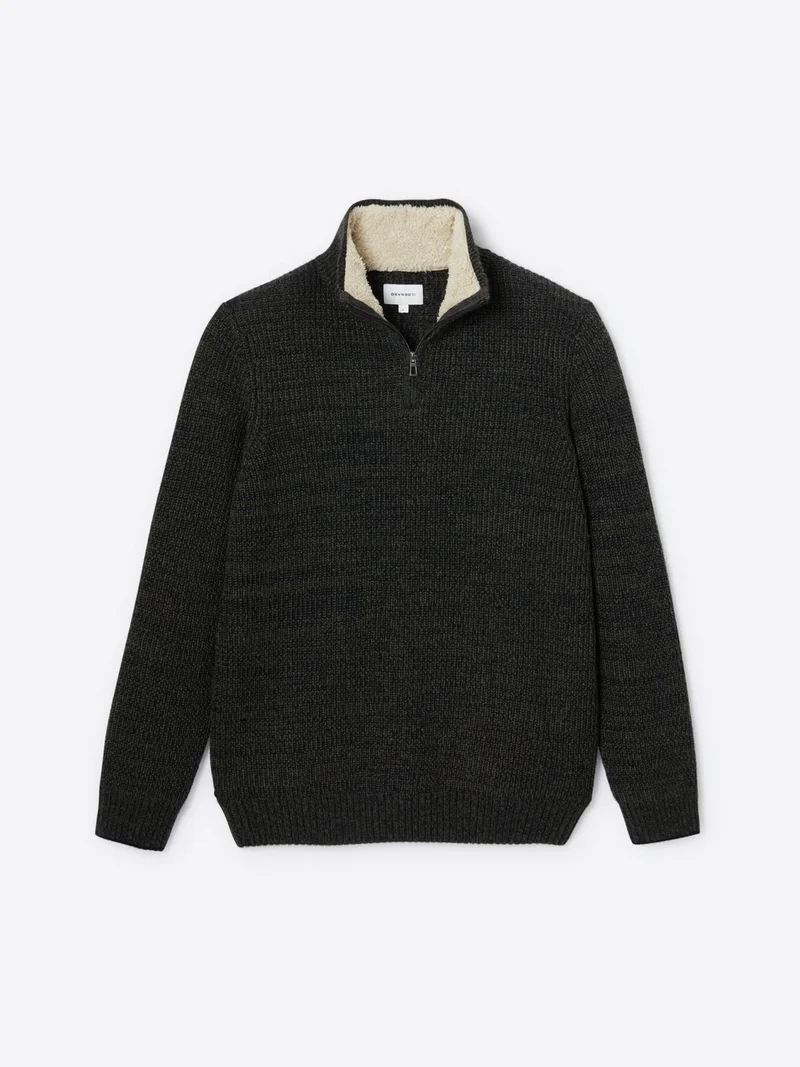 Pull à col cheminée en laine d''agneau