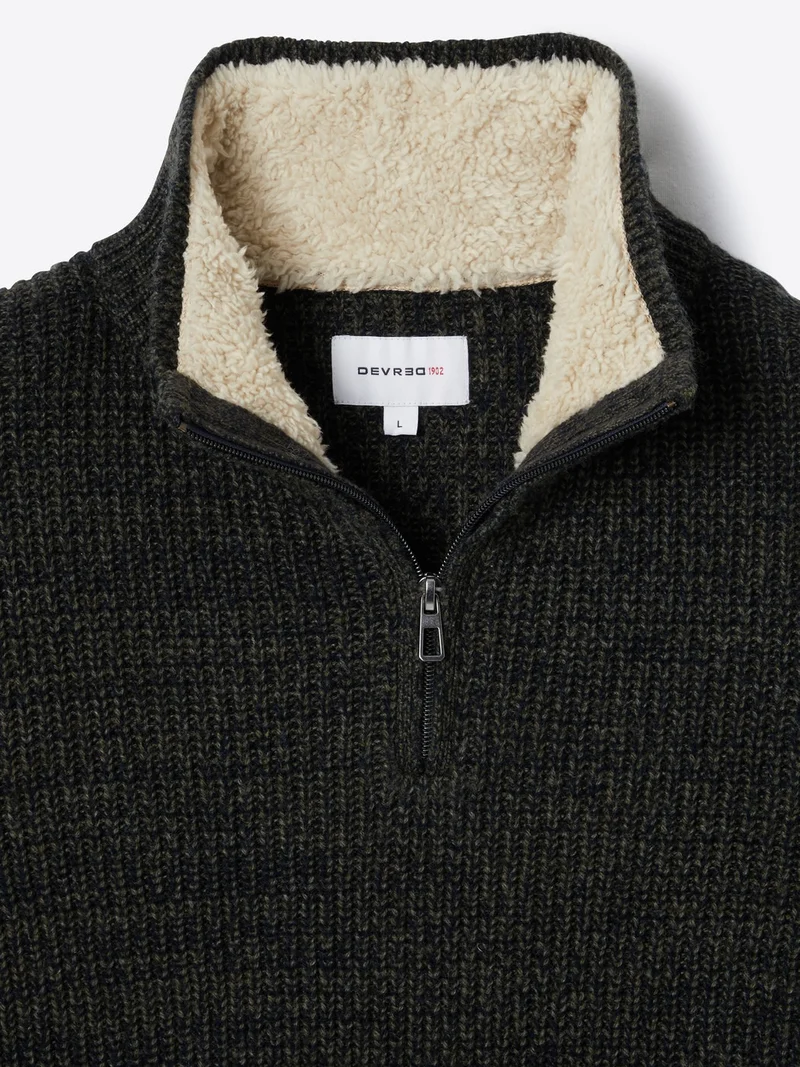 Pull à col cheminée en laine d''agneau