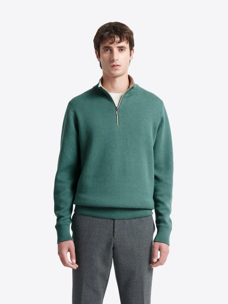 Pull col montant en coton cachemire