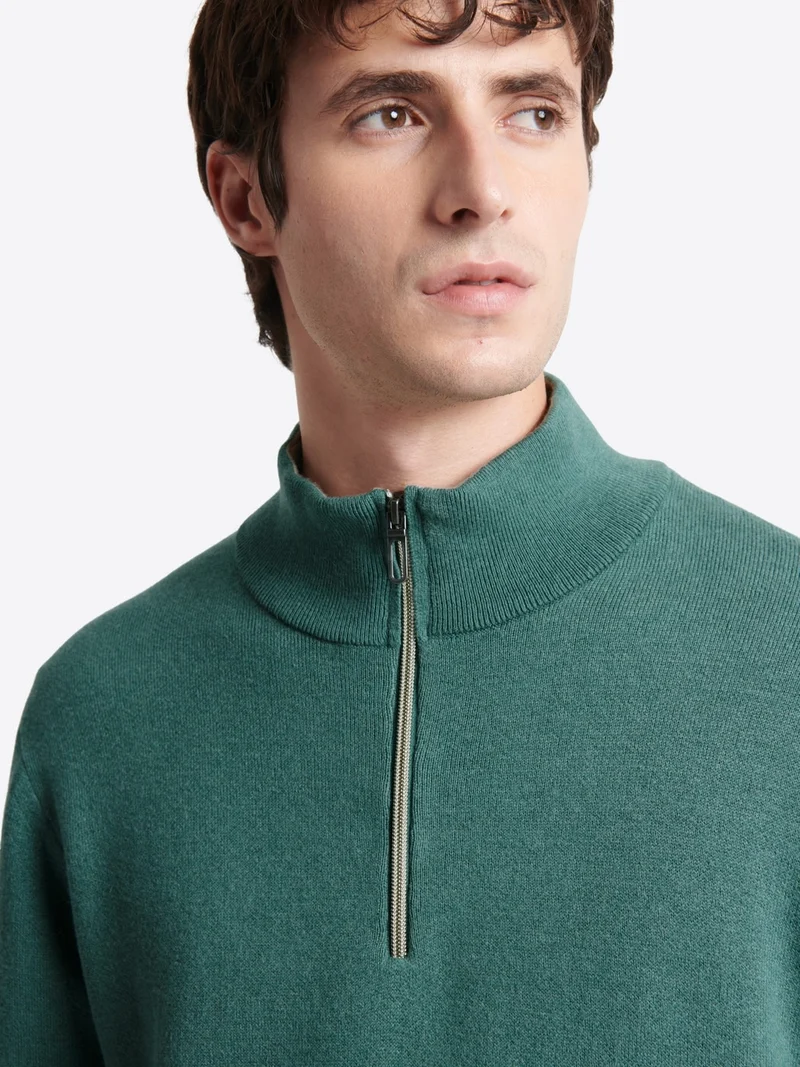 Pull col montant en coton cachemire