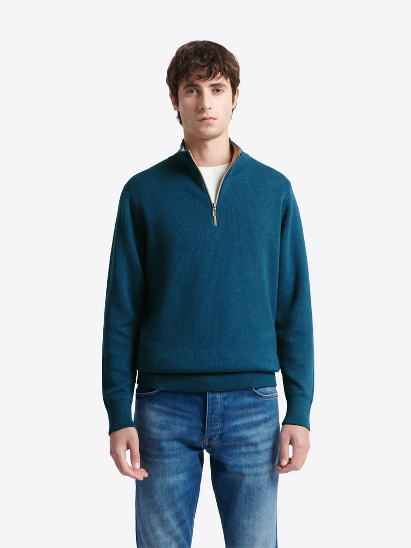 Pull col montant en coton cachemire