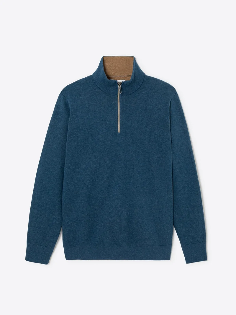 Pull col montant en coton cachemire