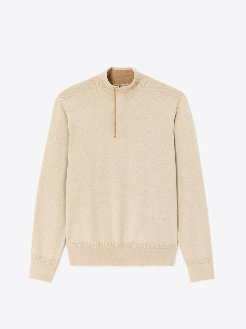 Pull col montant en coton cachemire