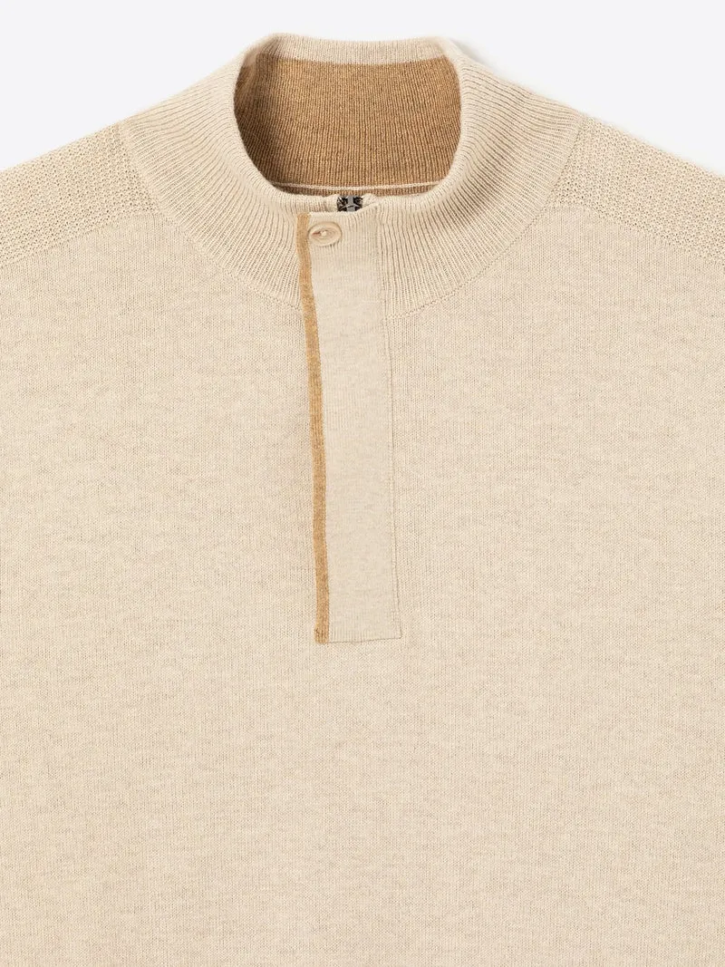 Pull col montant en coton cachemire