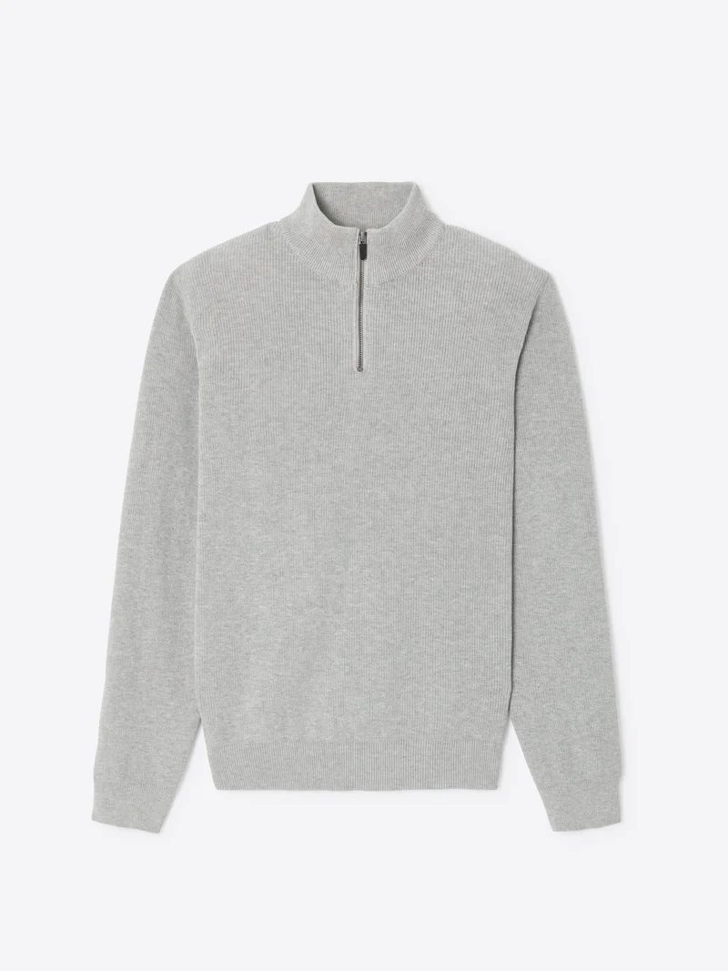 Pull col cheminée zippé en coton