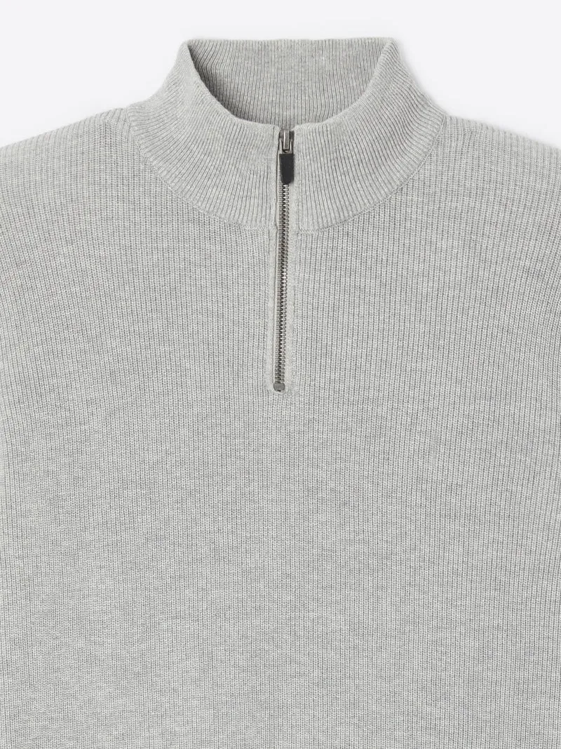 Pull col cheminée zippé en coton