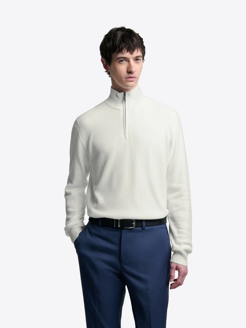 Pull col cheminée zip viscose certifiée