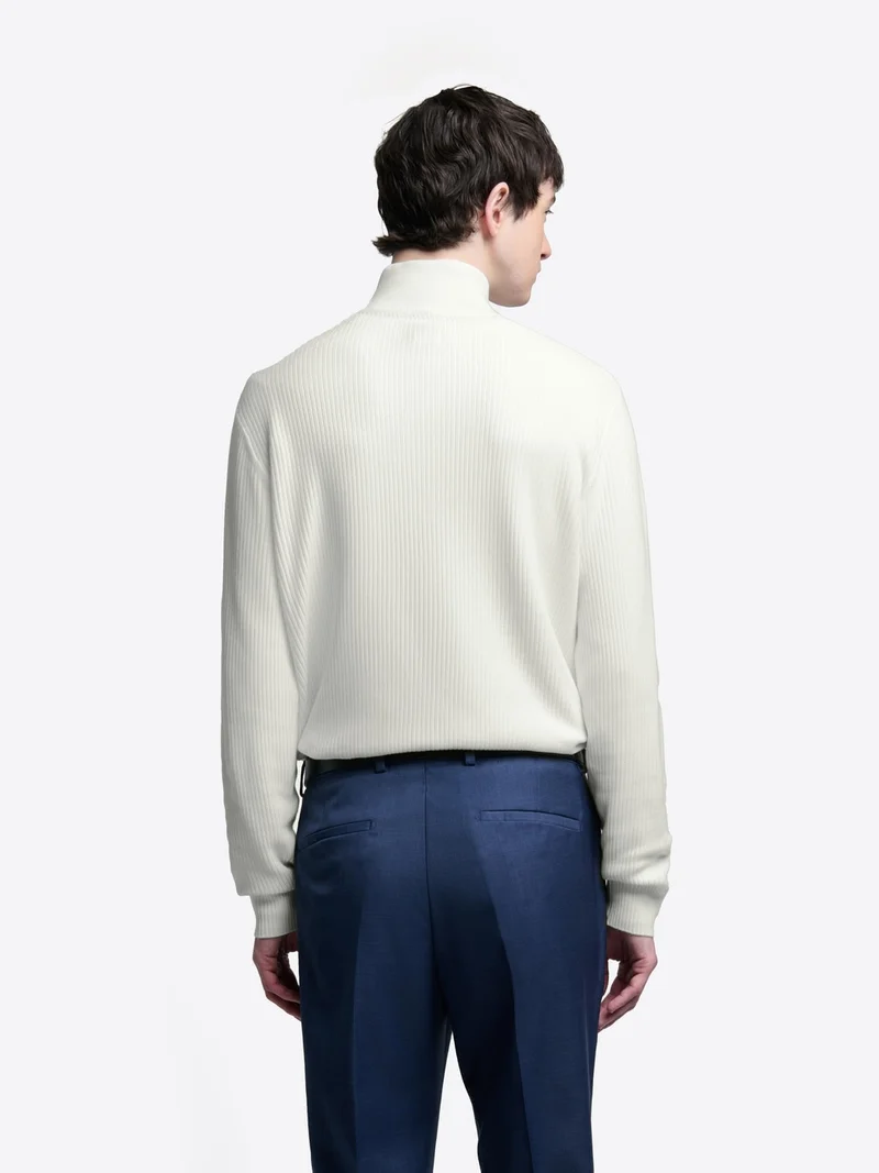 Pull col cheminée zip viscose certifiée