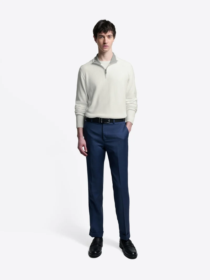 Pull col cheminée zip viscose certifiée