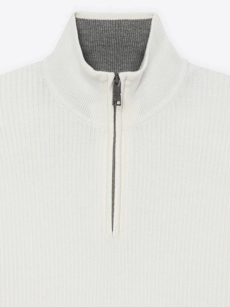 Pull col cheminée zip viscose certifiée
