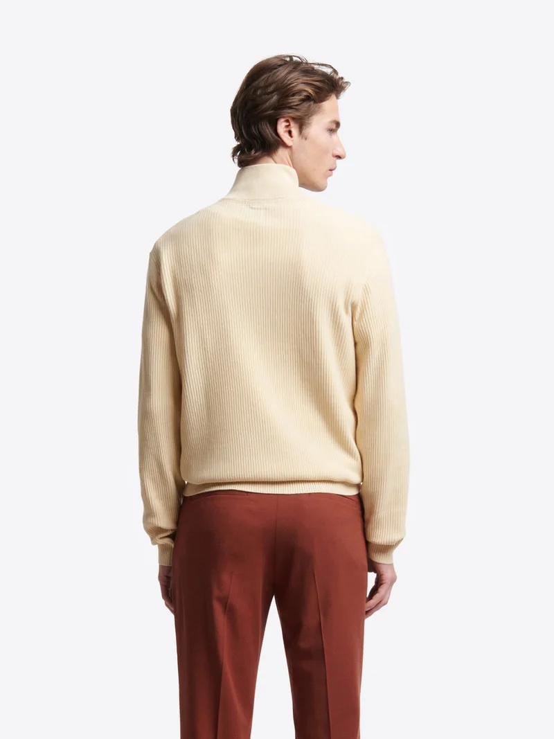 Pull col cheminée zip viscose certifiée