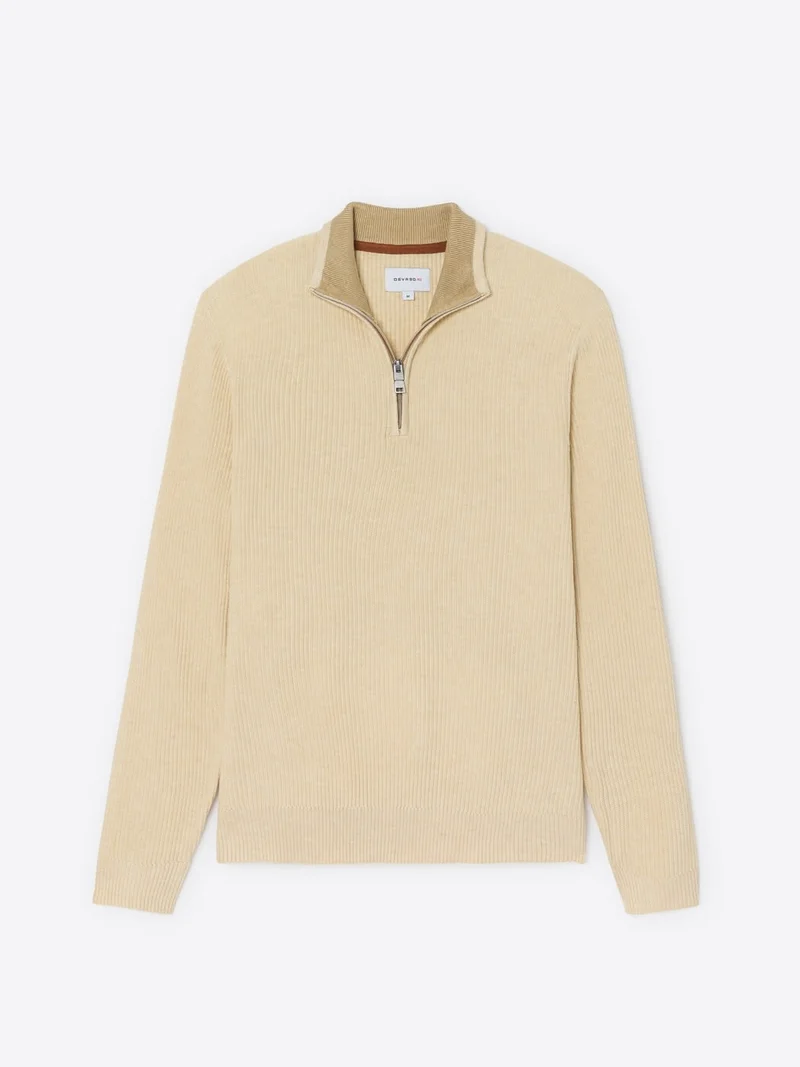 Pull col cheminée zip viscose certifiée