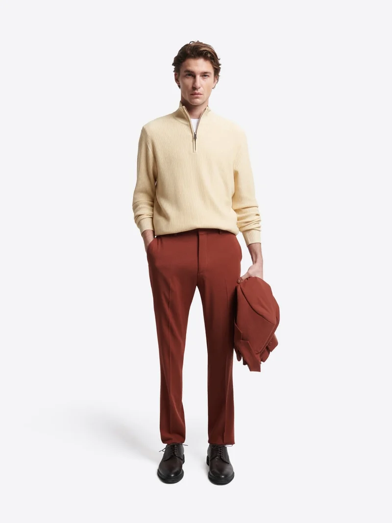 Pull col cheminée zip viscose certifiée