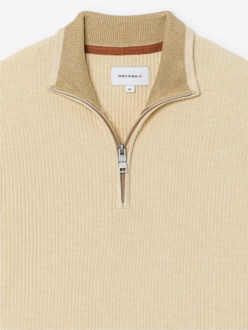 Pull col cheminée zip viscose certifiée