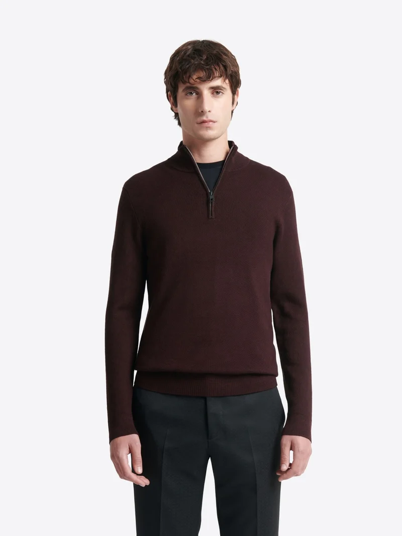 Pull col montant chiné en viscose