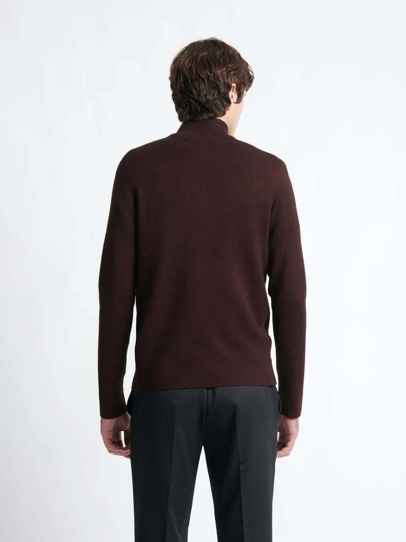 Pull col montant chiné en viscose