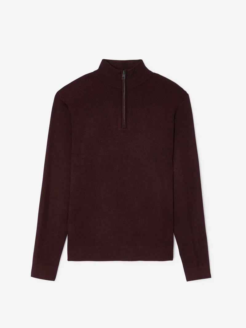 Pull col montant chiné en viscose