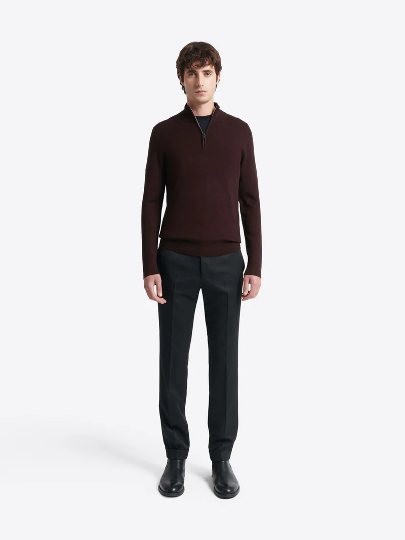 Pull col montant chiné en viscose