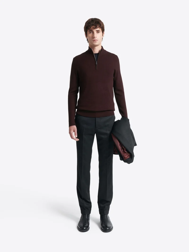 Pull col montant chiné en viscose