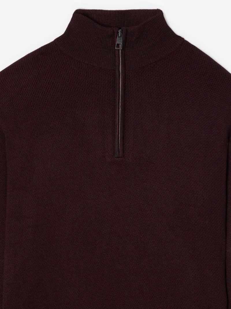 Pull col montant chiné en viscose