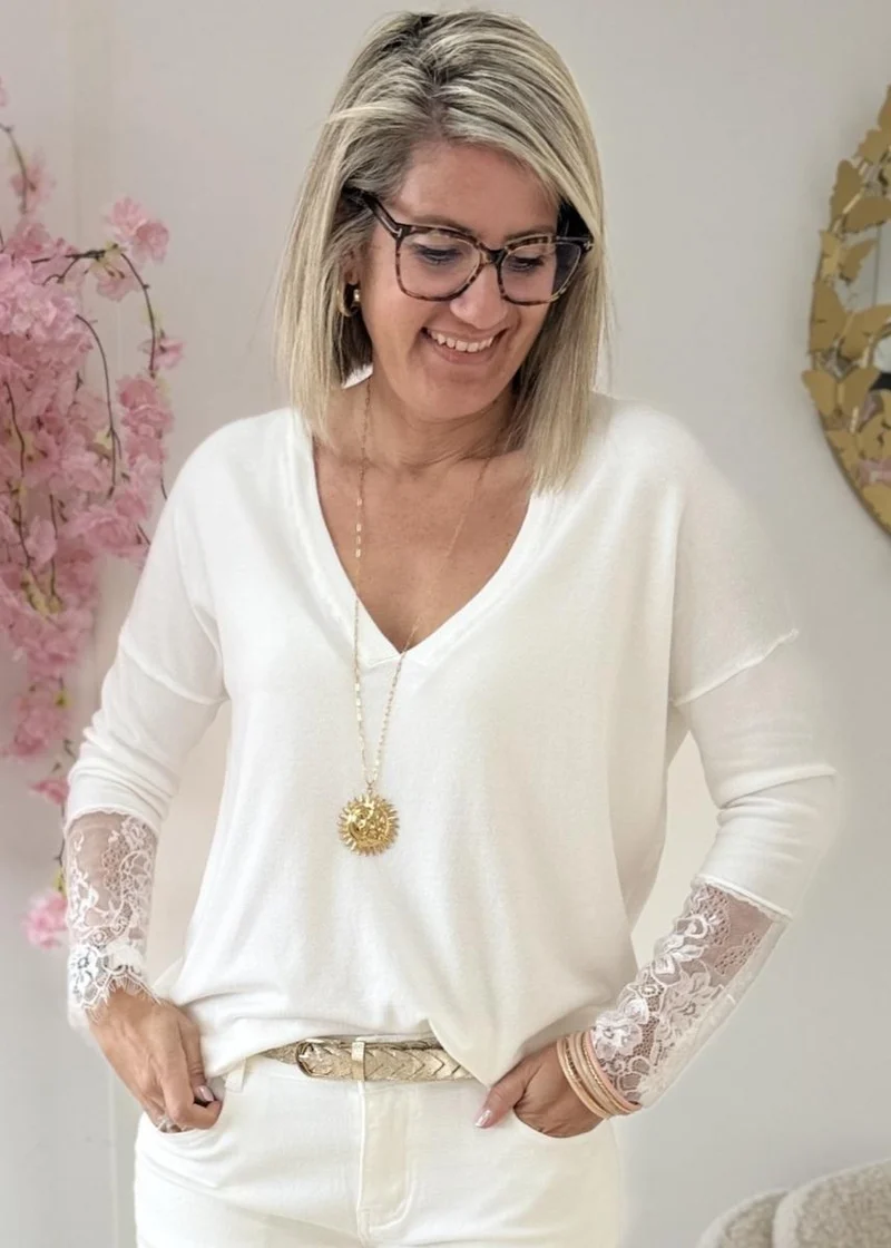 Pull Sophie blanc