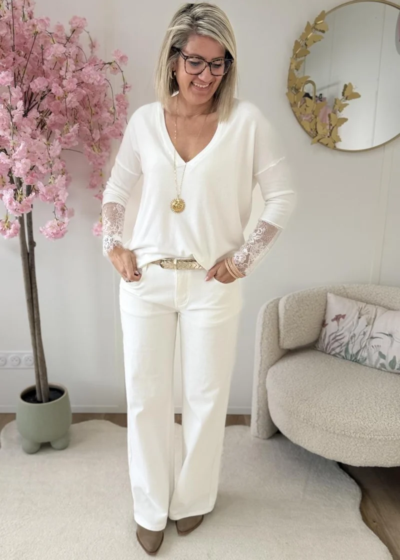 Pull Sophie blanc