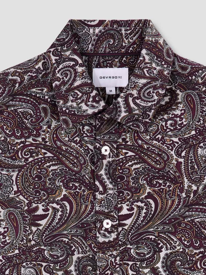 Chemise slim en coton bio à motifs