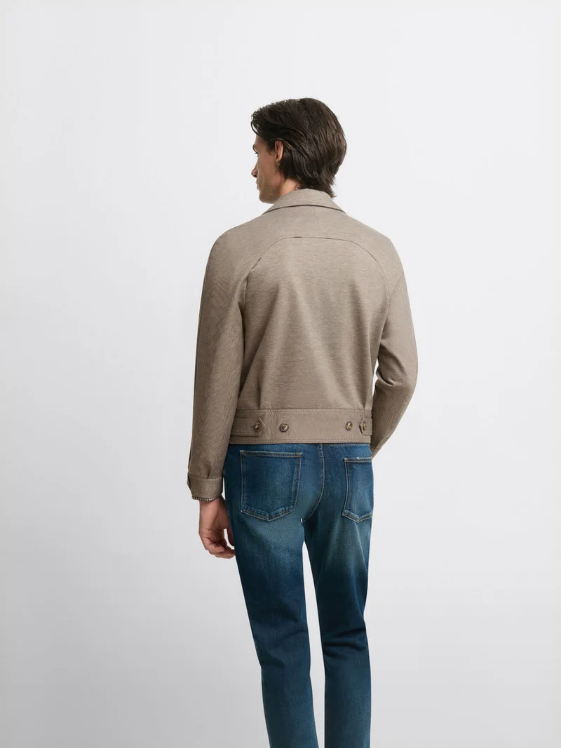Blouson croisé droit col chemise