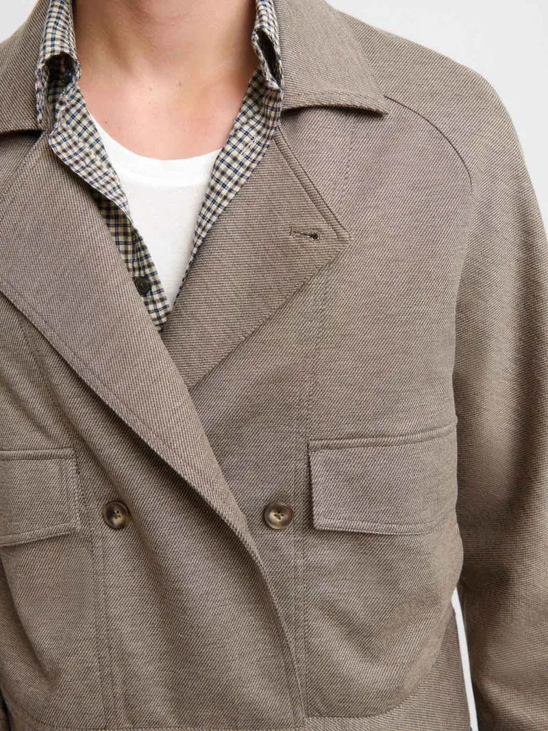 Blouson croisé droit col chemise