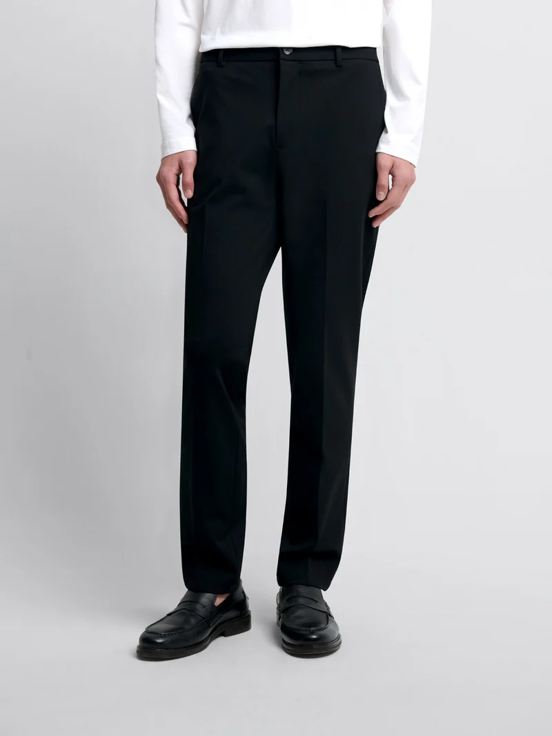 Chino à pinces taille semi-élastiquée