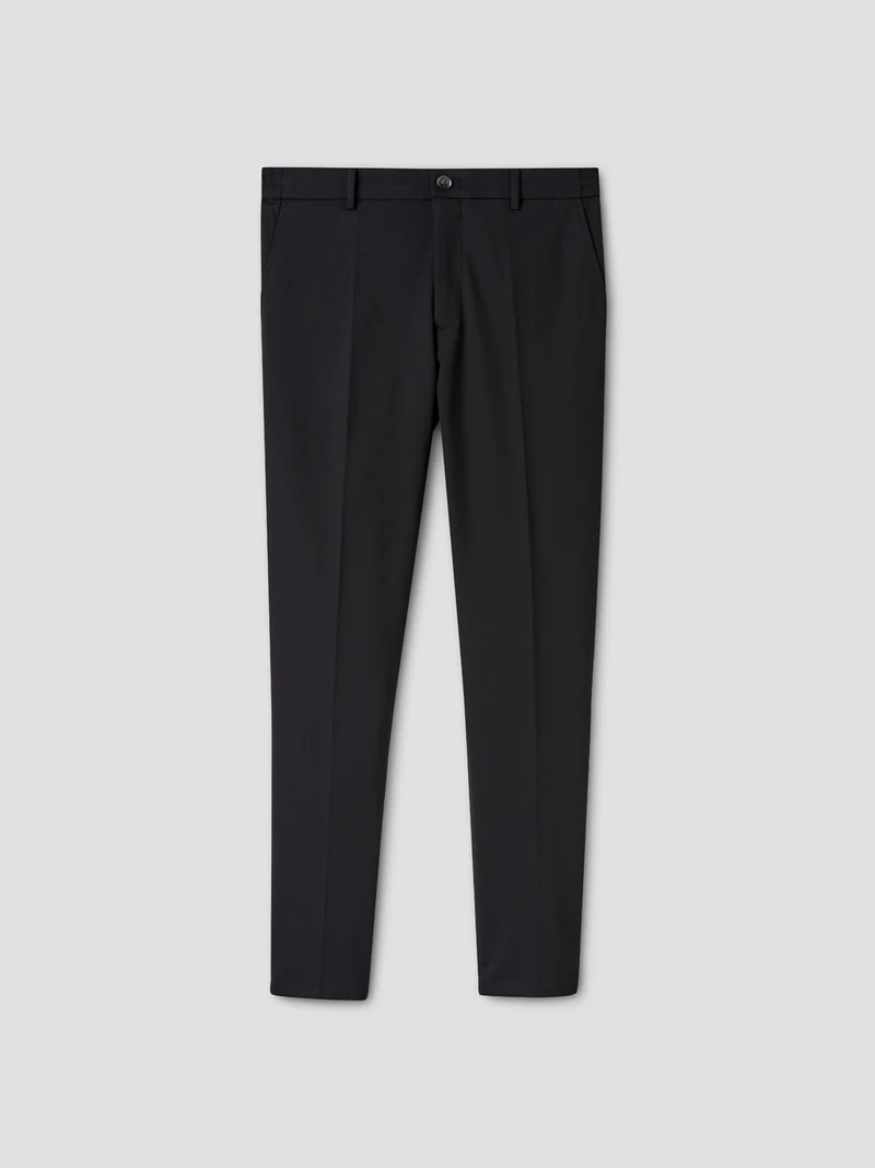 Chino à pinces taille semi-élastiquée