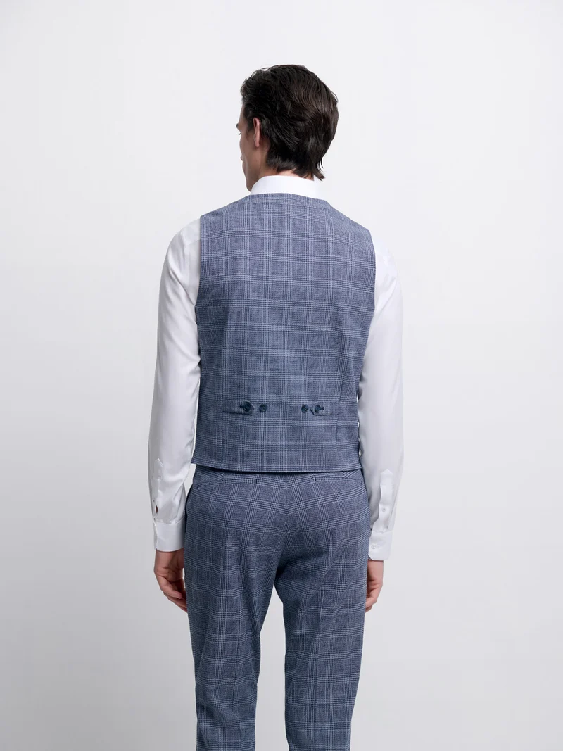 Gilet de costume à carreaux