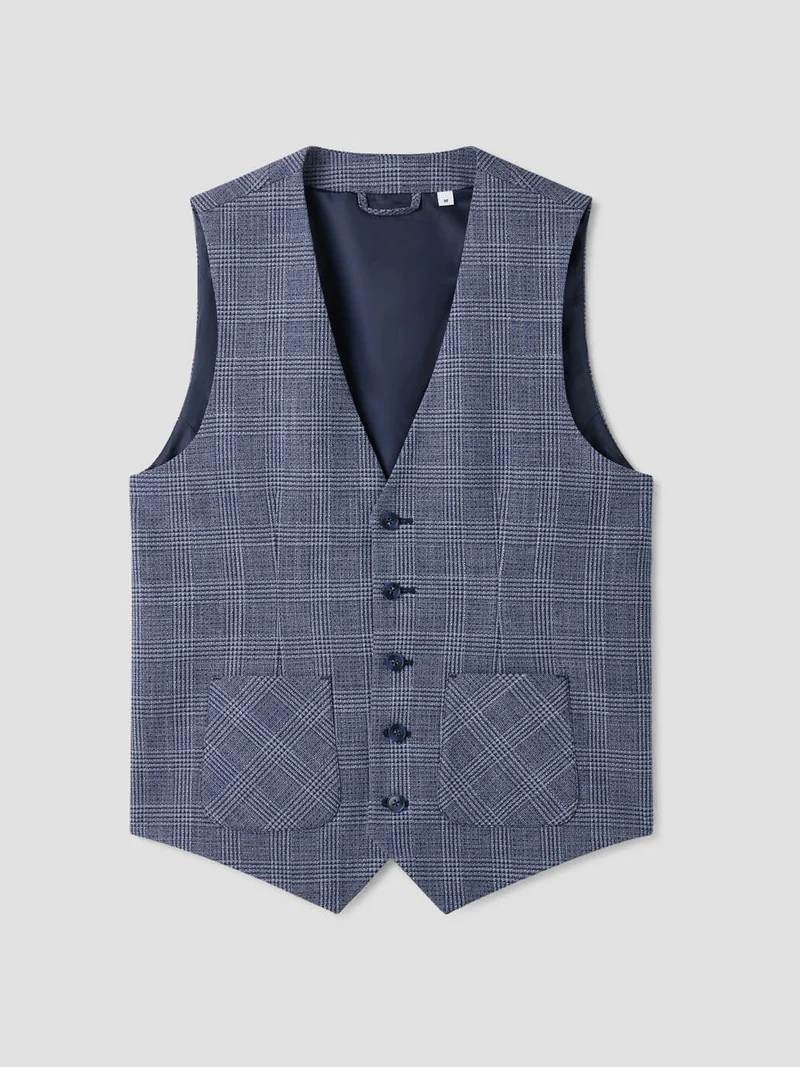 Gilet de costume à carreaux