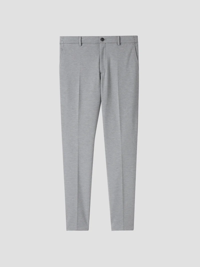 Chino à pinces taille semi-élastiquée