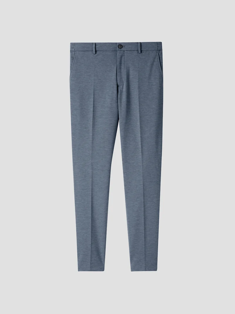 Chino à pinces taille semi-élastiquée