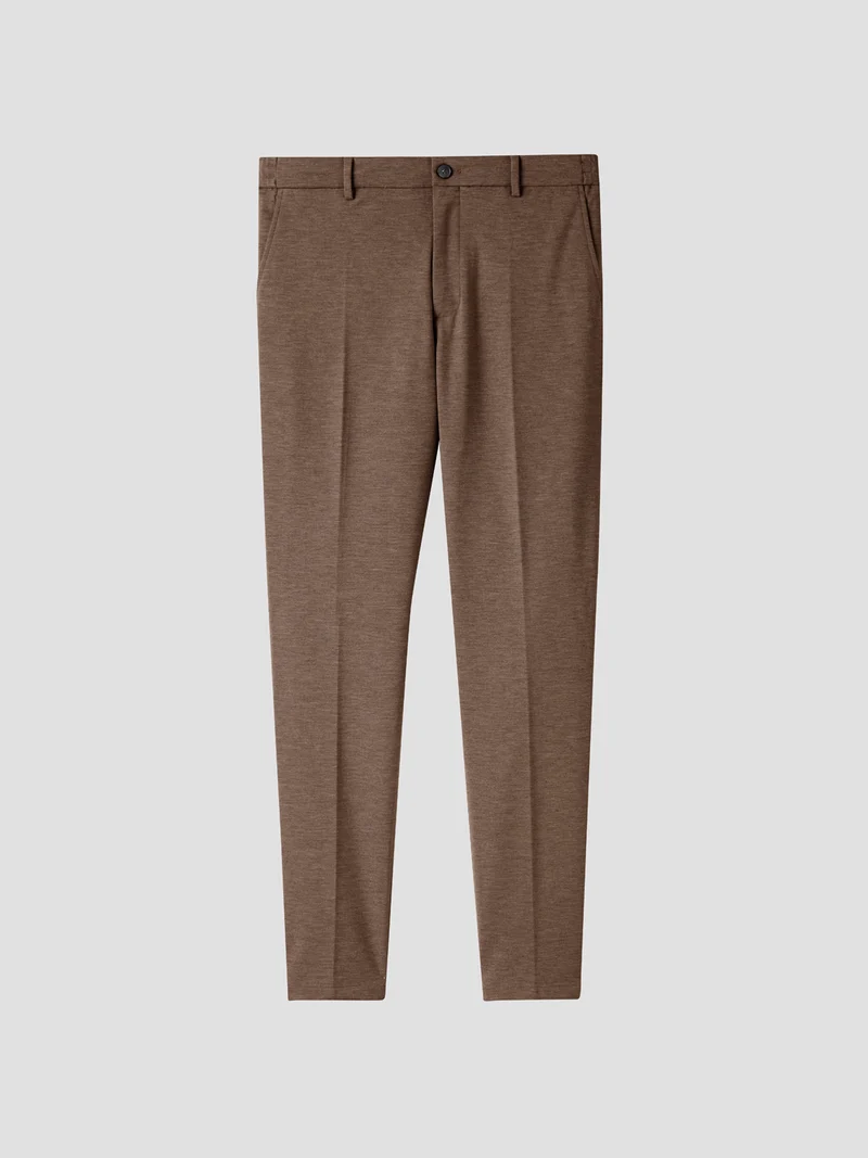 Chino à pinces taille semi-élastiquée