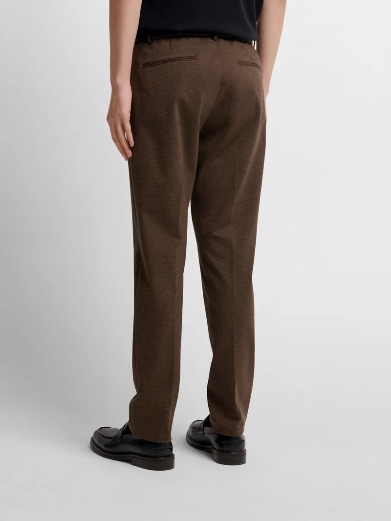 Chino à pinces taille semi-élastiquée