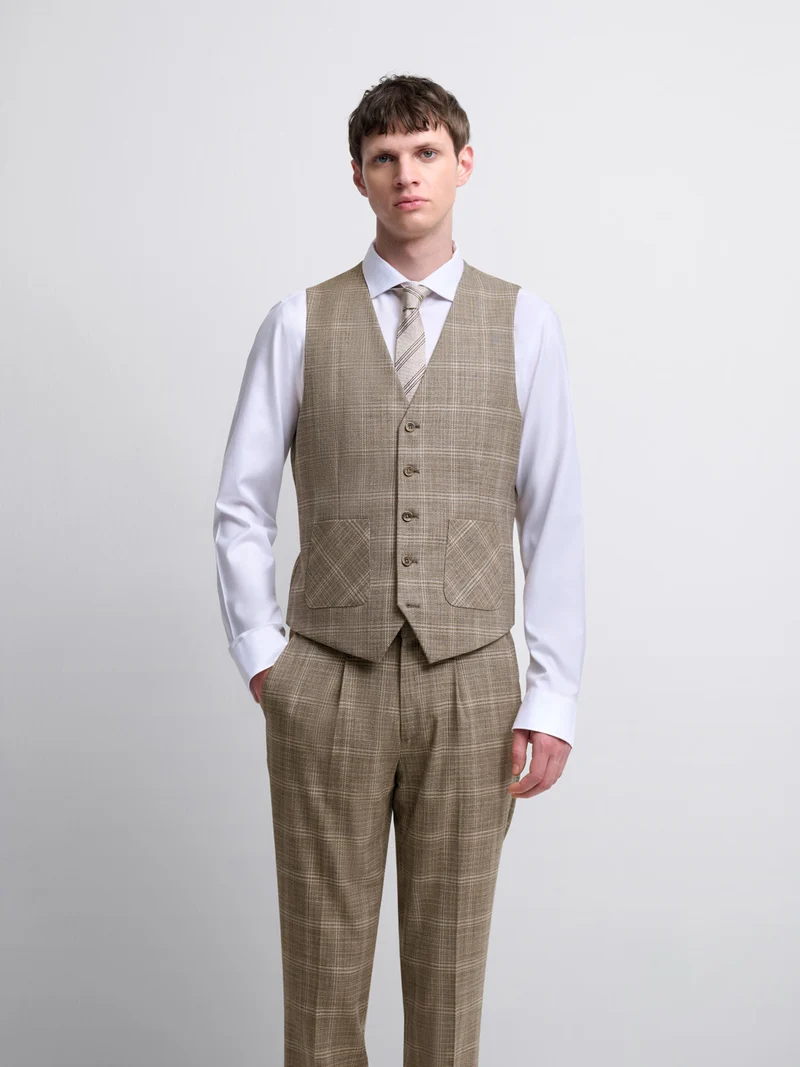 Gilet de costume à carreaux